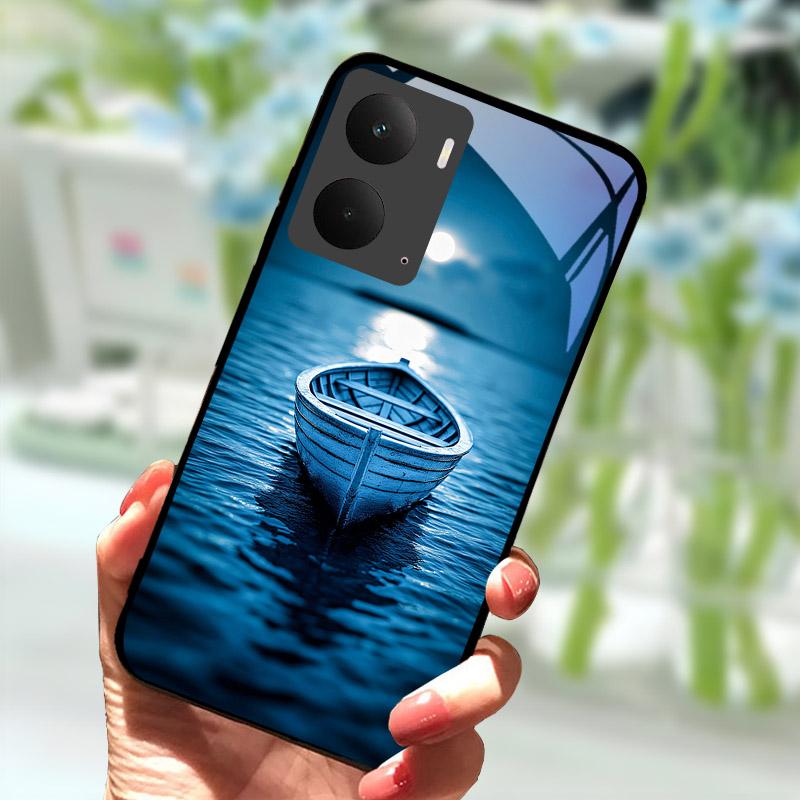 Para Realme P3 5G Capa Traseira de Vidro Temperado Para Realme P3 5G Capa Traseira à Prova de Choque RealmeP3 P 3 Concha Protetora de PC Rígido