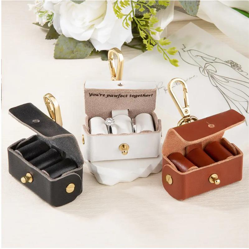 Cross-Border Leather Earring & Ring Storage Pouch - Bridesmaid Gift Mini Jewelry Box