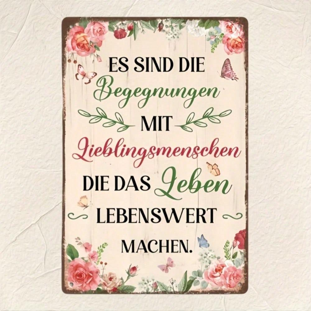 Vintage German Quote Metal Sign, 12x8in Iron Plaque, Inspirational Wall Art for Home, School, Classroom & Garden Decor