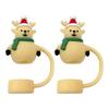 2/5/10Pcs Christmas Straw Cover Cute Ghost Design Silicone Straw Cap Dustproof Splash Proof 10mm Straw Tips Washable Anti-Slip Fit Lids Cup