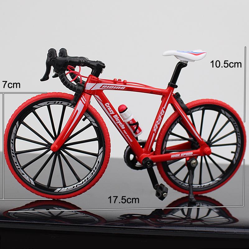Alloy Bicycle Model 1:10 Simulation Bicycle Curved Road Mini Racing Toy