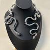 Tooxika Fashion Personality Irregular Twisted Snake Open Collar Unique Temperament Spring Necklace For Women