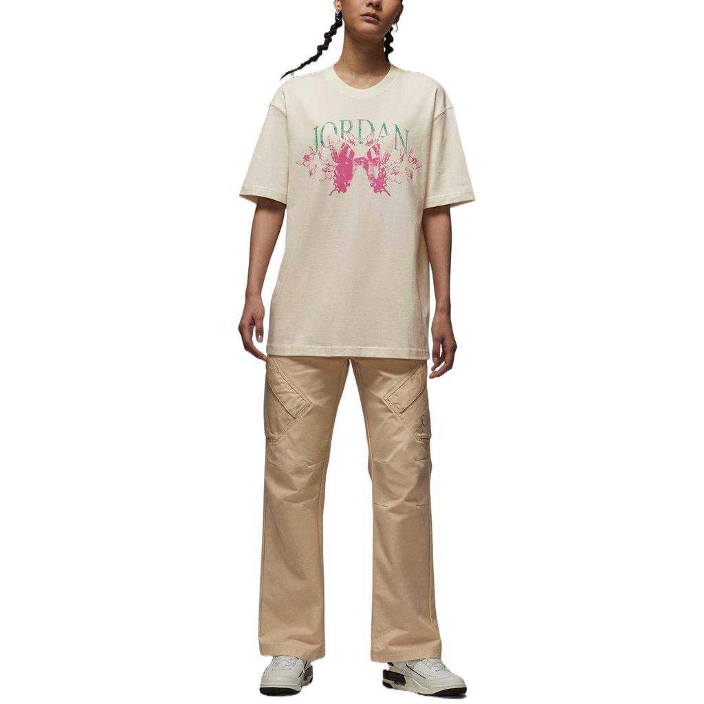 New Jordan SS25 Drop Shoulder Sleeve T Shirt Women's Sail White IB7032-133