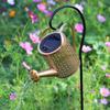 Solar Kettle Light: Outdoor Garden Decoration with Wrought Iron Water Sprinkler