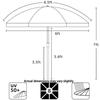 6.5ft UV 50+ Portable Beach Sunshade Umbrella