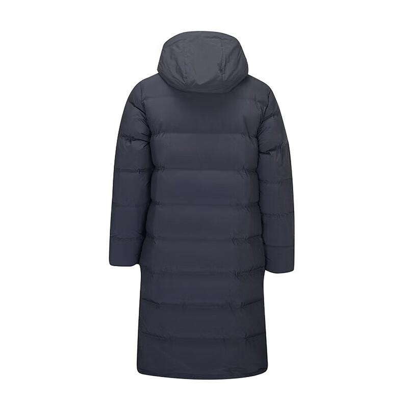 Li-Ning Hooded Long Warm Sports Down Jacket Unisex Outerwear Black AYMU343-S01