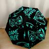 Gamer Culture Icon Portable Automatic Umbrella Retractable Design with 8-Rib Durability Durable Plastic & Iron Durable Everyday Carry Umbrella