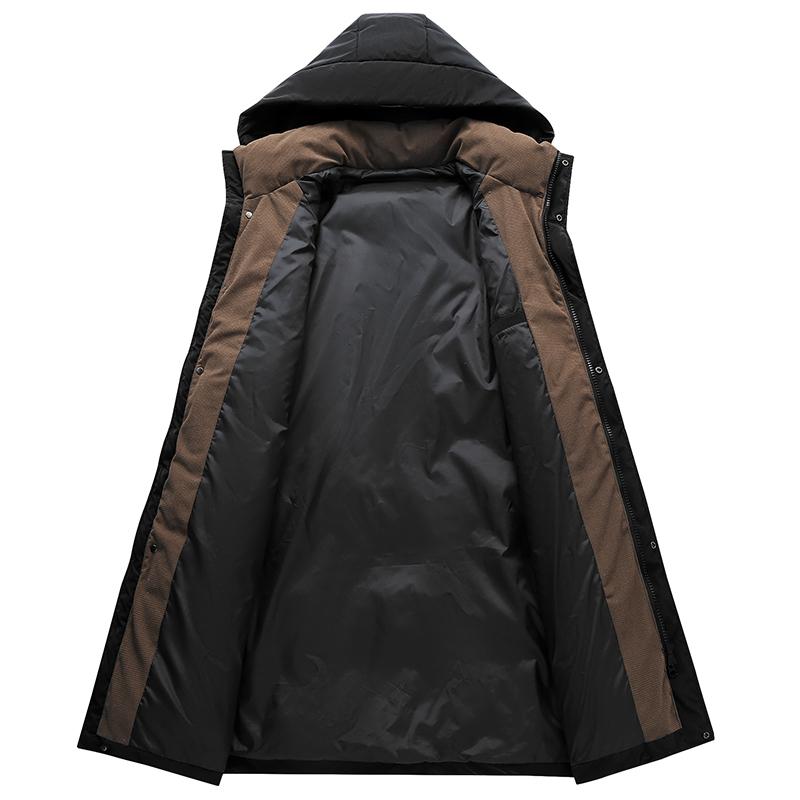 Nadměrná velikost 4XL-10XL Módní pánské dlouhé parky Zimní nadměrné svrchní oblečení S kapucí Ležérní Volné Silné Teplé Zimní kabát