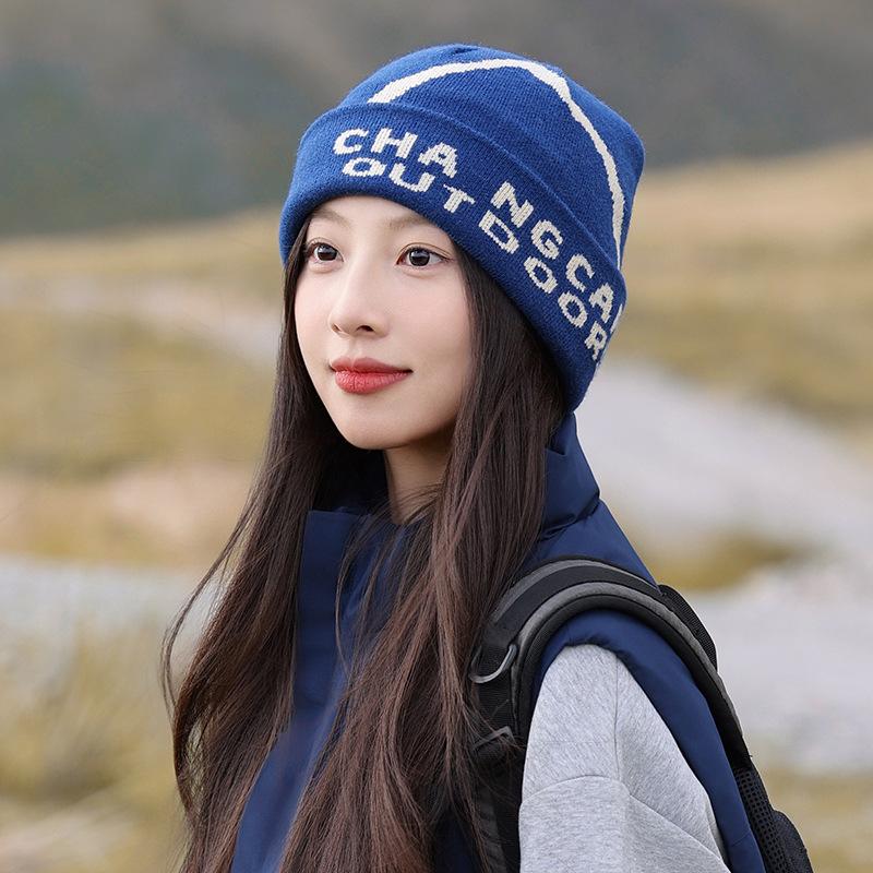 Knitted Hat for Women in Autumn and Winter Japanese Style Warm Ear Protection Woolen Hat for Mountain Climbing Small Baotou Cold Hat
