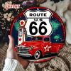 Vintage Route 66 Classic Truck Gas Station Metal Wall Sign for Bar