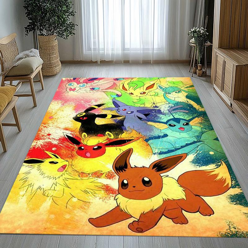 

Kawaii Pokemon Pikachu Cartoon Living Room Non-Slip Area Rug Soft Carpet for Bedroom Kids Playroom Sofa,Home Decor Doormat Gift 40x60cm