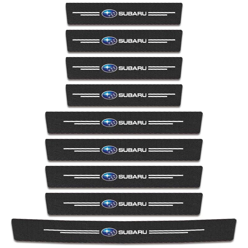 For Subaru STI XV Car Accessorie PU Leather Car Door Sill Plate Protector Stickers Threshold Side Trunk anti-scratch Protection X666