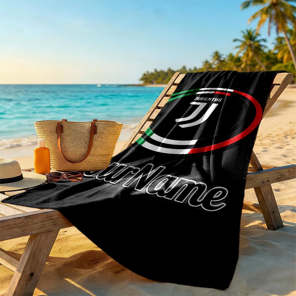 Juventus Customized Name Beach Towel Super Soft & Absorbent Perfect for Traveling Yoga Camping and Swimming