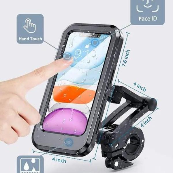 Waterproof Motorcycle Bike Mobile Phone Holder Support Universal Bicycle GPS 360° Swivel Adjustable Motorcycle Cellphone Holder