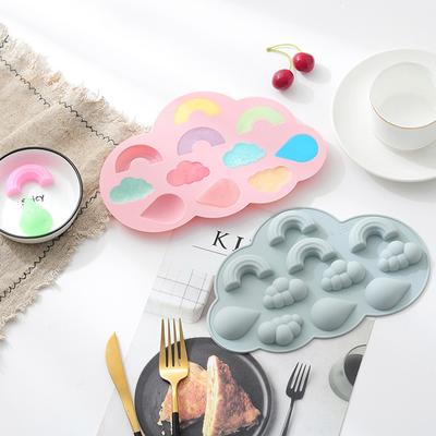 Cloud Shape Silicone Rainbow Mold Fondant Cake Decor Diy Jelly Ice Cube Pudding Baking Tool Epoxy Resin Mold Bakeware