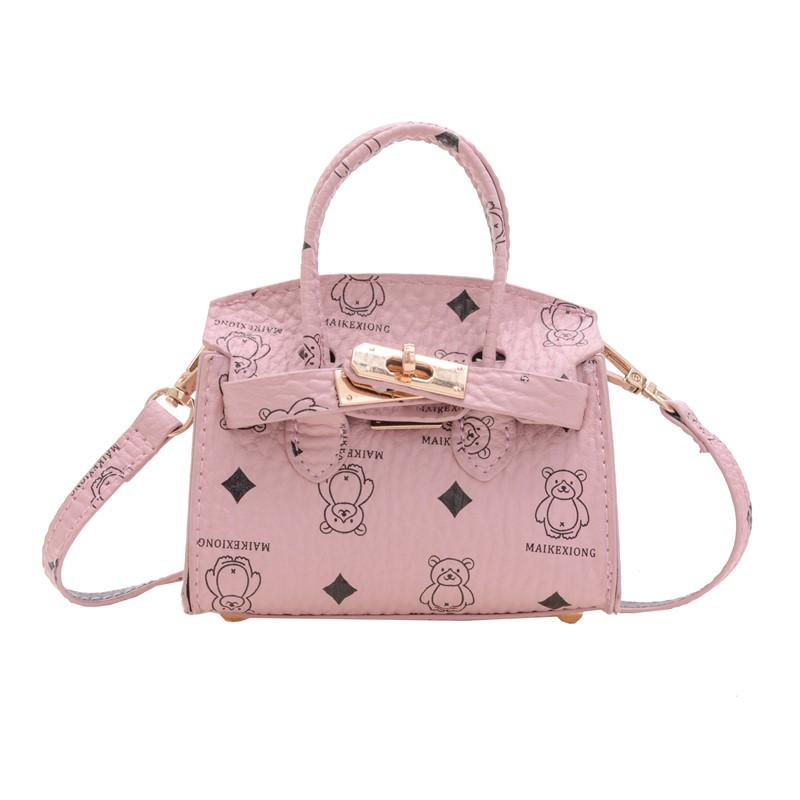 Korean Style Cartoon Bear Kids' Shoulder Bag - Cute Print Handbag & Coin Purse