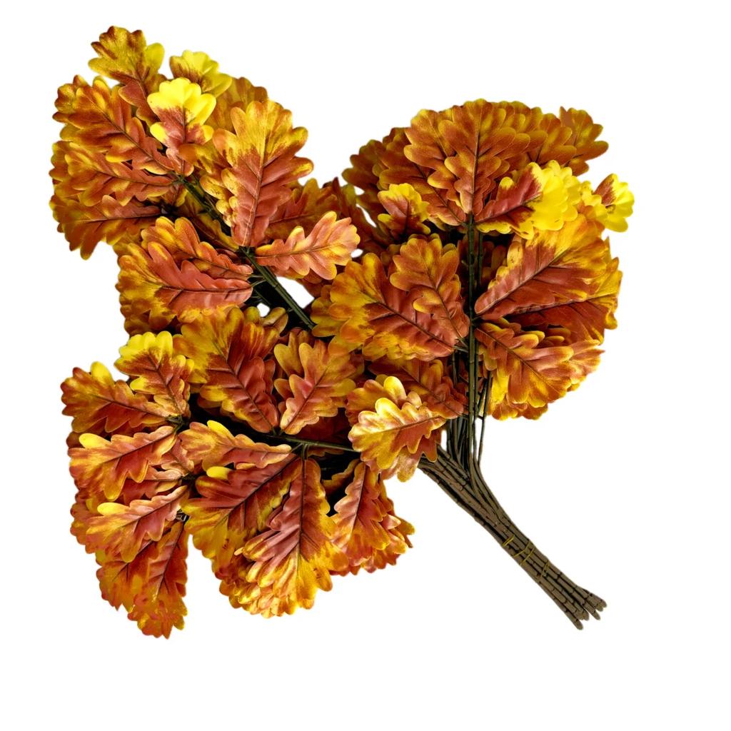 12pcs Artificial Maple Leaf Branch Waterproof Greenery Plants Foliage for Landscape Tree Making Home Decoration Outdoor Project