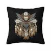 Native American Beadwork Owl Mandala Square Pillowcase Cushion Cover Pillow Case Throw Pillow Cover for Home Bedroom Car