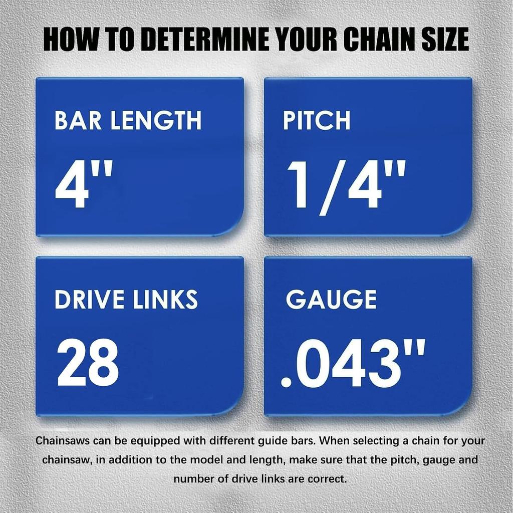 5 pieces of 4-inch mini chainsaw chains, suitable for Stihl GTA 26, replacement 4-inch chains for cordless electric portable mini chainsaws,