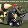 1/50 Alloy Military Missile Launch Vehicle Toys Cars Models Wheel Pull Back Rocket Launcher Light Sound Vehicles for Kids Gifts