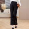 Past Women's Plus Velvet Micro Flare Casual Pants