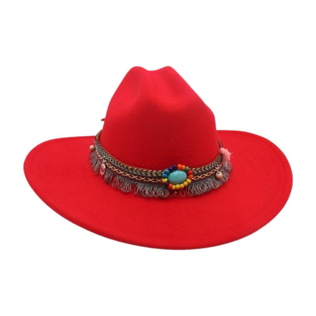 Dance French Flat-Brimmed Cowboy Hat Premium Ethnic Style Tourism Shade Stage Jazz Hat