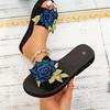 Ciabatte Eleganti da Donna con Plateau Floreale e Rose, Sandali da Spiaggia Slip-On Estivi a Punta Tonda con Cinturino alla Caviglia, Scarpe Zeppa Comode con Suola Antiscivolo in EVA