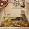 1pc 2D Flat Autumn Hedgehog House Entrance Mat, Autumn Forest Maple Leaf Door Mat, Bathroom Non-Slip Water-Absorbing Carpet, Autumn Home Decor Mat - S