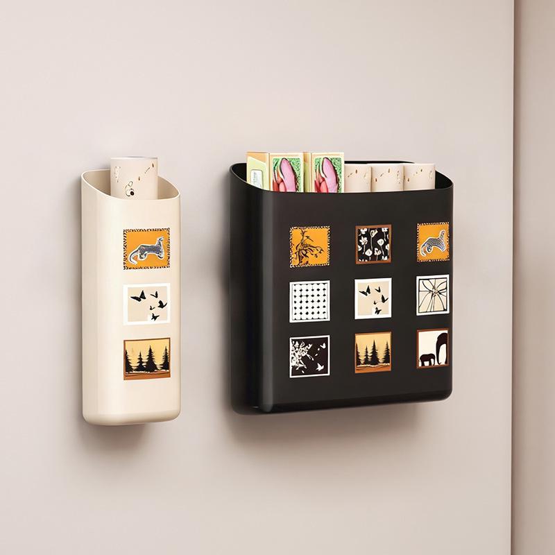 Magnetic Wall-Mount Refrigerator Storage Rack with No-Punch Two-Way Side Hanger for Fresh-Keeping Film