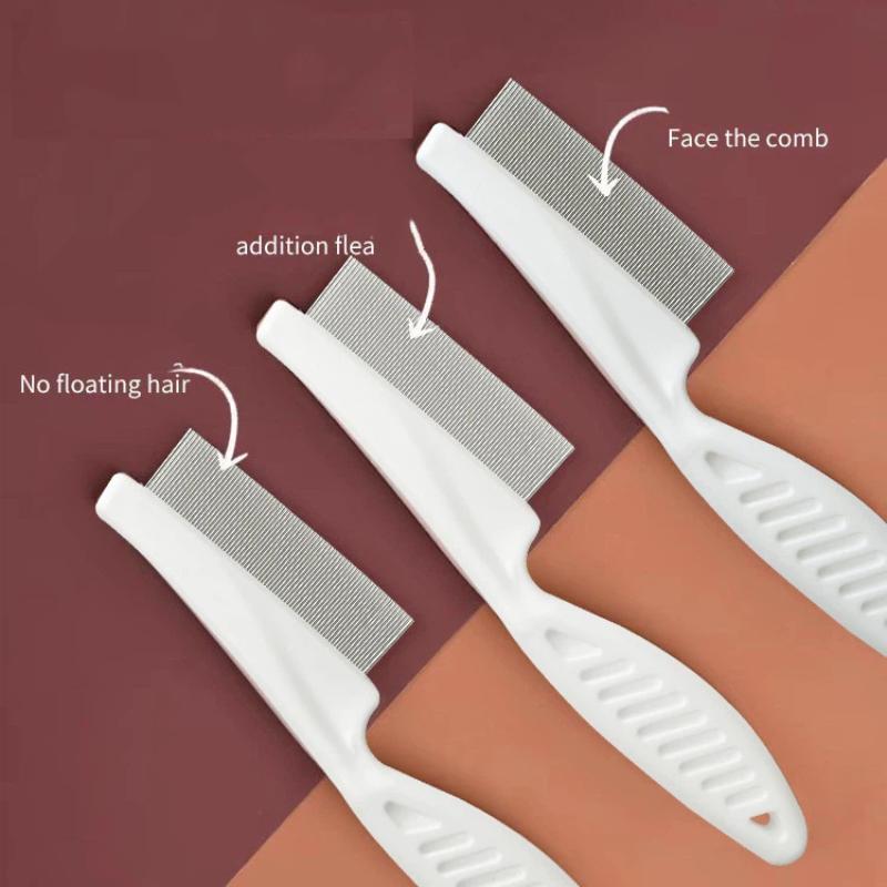 Pet Tear Stain Flea Comb Fine Tooth Stainless Steel Grooming Comb For Dogs Cats Eye Face Hair Debris Removal