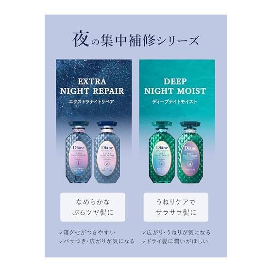 Diane Diane [Large Capacity] Shampoo [Deep Repair At Night] Blue Night Berry Scent Perfect Beauty Extra Night Repair Refill 660ml