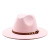 British jazz top hat autumn and winter new woolen hat for men and women simple felt big eaves hat trendy flat edge hat
