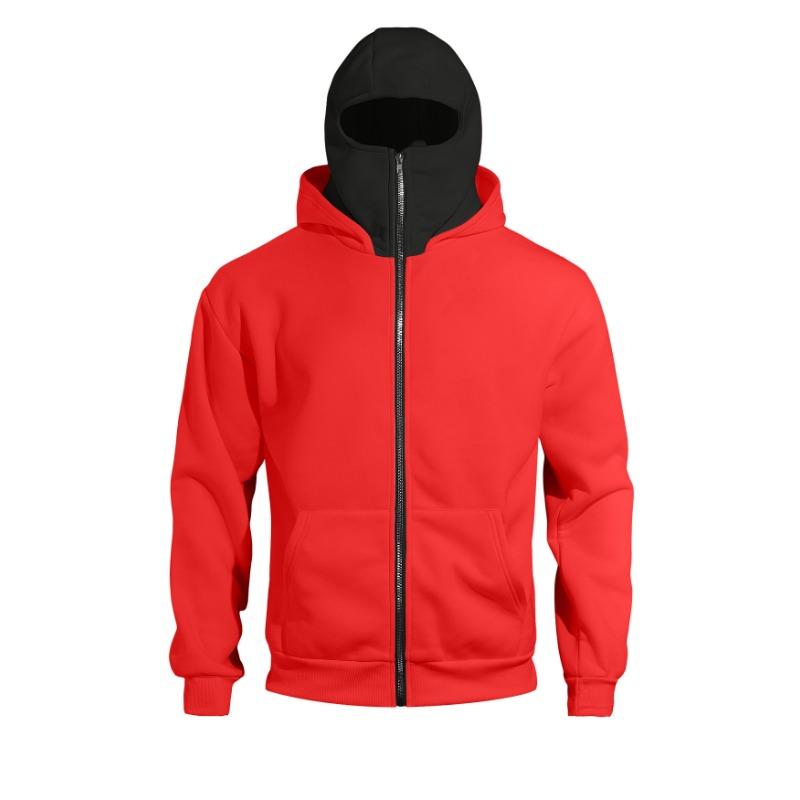 Frühling Herbst Design Doppellagiges Kapuzen-Reißverschluss-Sweatshirt Locker Street Tasche Jacke Herren Mode Paare