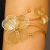 Bohemian Hollow Flower Shell Arm Bangles for Women Ladies Vacation Style Opening Bangle Arm Cuff Beach Party Jewelry Accessories