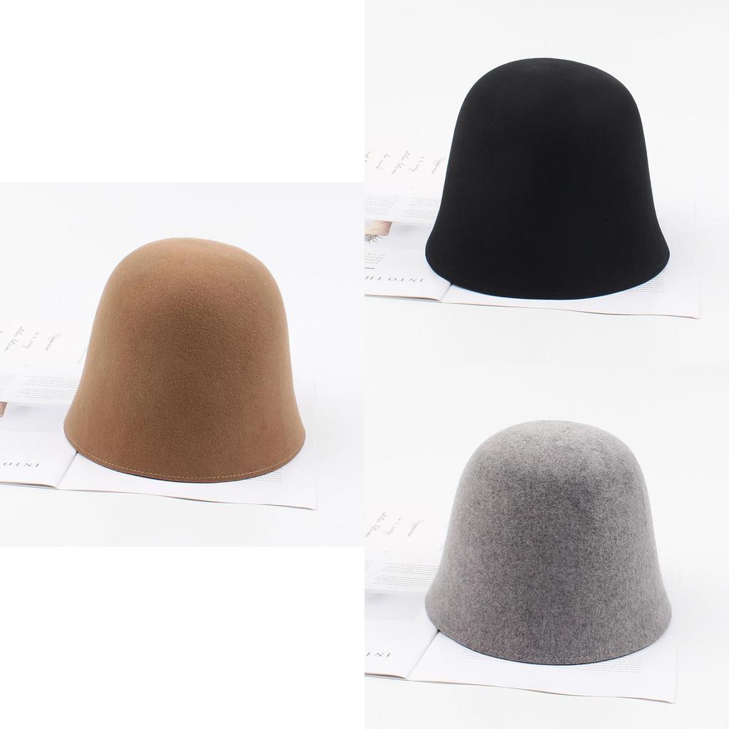 Lady Woolen Bucket Hat Winter New Fisherman Hat Wool Beggar Hat Net Red Bucket Hat