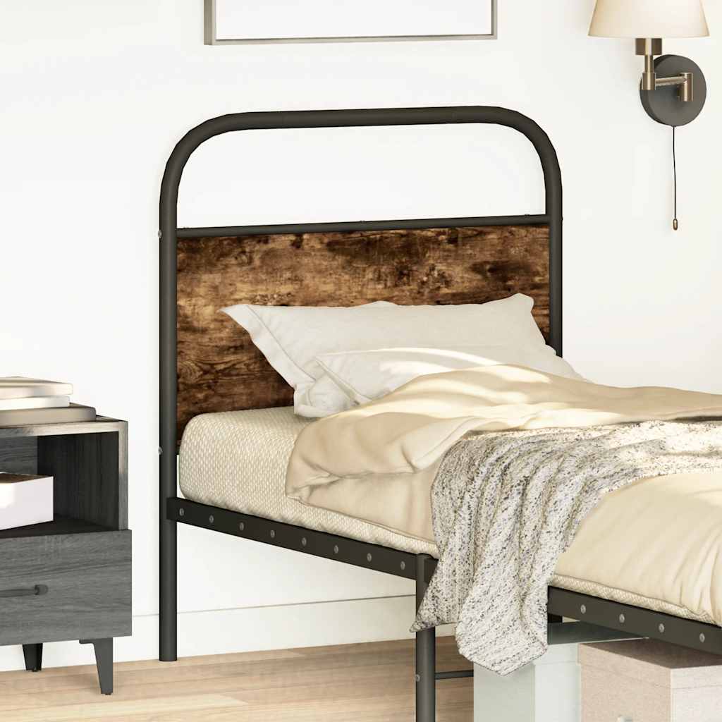 Replacement Headboard Smoked Oak 75 cm Steel and Wood Based Material