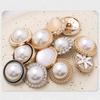 10Pcs 18/20/25Mm Flower Pearl Rhinestones Plastic Shank Buttons For Women Garment Jacket Sweater Handmade Sewing Accessories