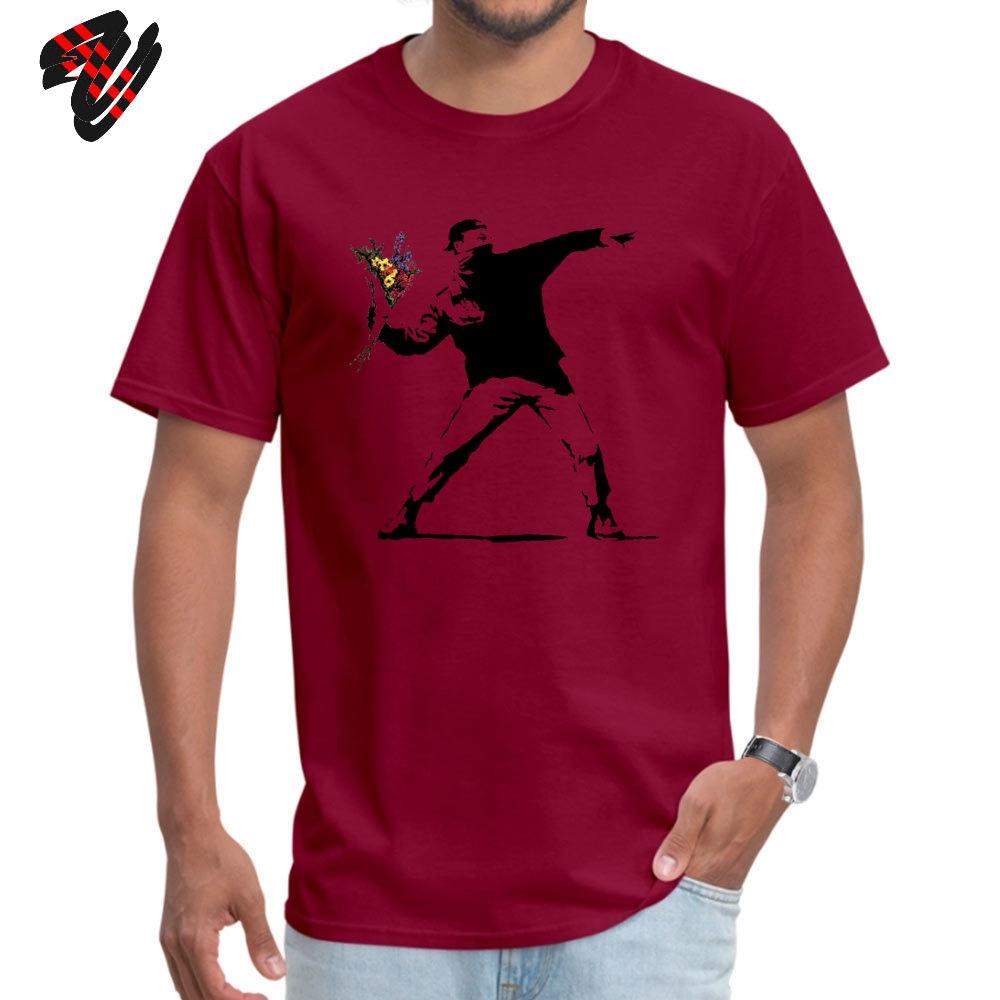 

Swag Banksy Flower Thrower T Shirts 100 Cotton Fabric Men Tshirt Mens Tshirts Novelty Street Art Designer Rebel Tees Oversize S