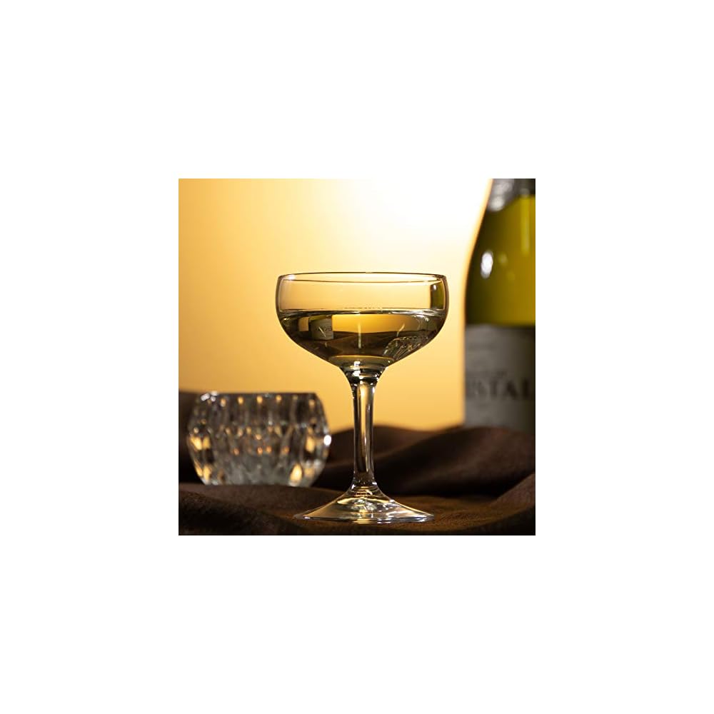Toyo Sasaki Glass Lara Champagne Glasses, 150ml, Set of 6, HS Hard Strong HS Gold, Physically