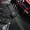 OFNS Men's Casual Quartz Watch with Creative Dial, Sports Silicone Strap, Waterproof, Luminous Features