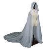 Halloween Mesh Retro Solid Color Hooded Cape Vampire Bride Cape Black Red and White Ladies Cape