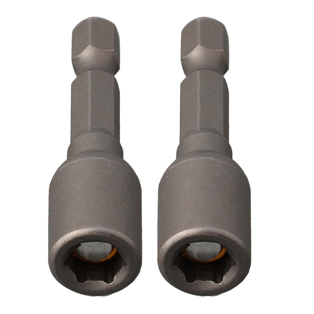 2PCS 6-13mm Impact Socket Magnetic Nut Screwdriver 1/4in Hex Shank Electric Drill Bit For Power Drills Cordless Magnetic Drivers