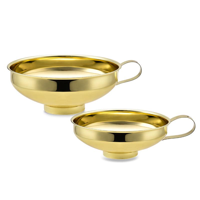 Gold Stainless Steel Wide Mouth Funnel for Jam, Beans, and Pickles