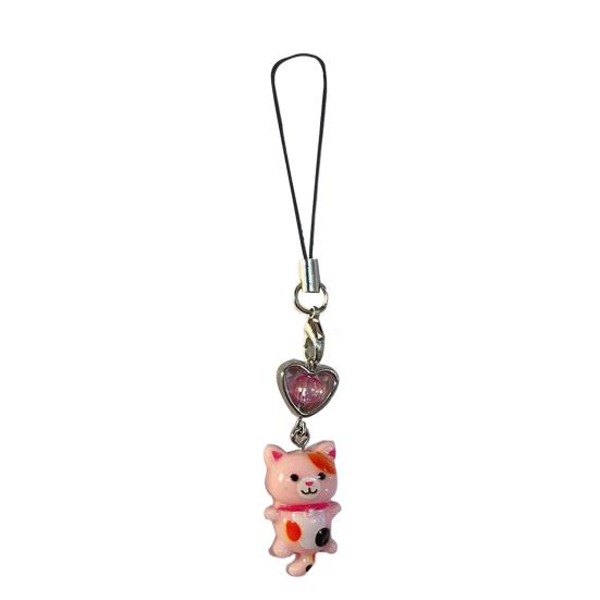 1/6Pcs Keychain Heart Cat Styling Design Keyring Phone Decoration Kitty Phone Charm Multifunctional Charm Key Holder