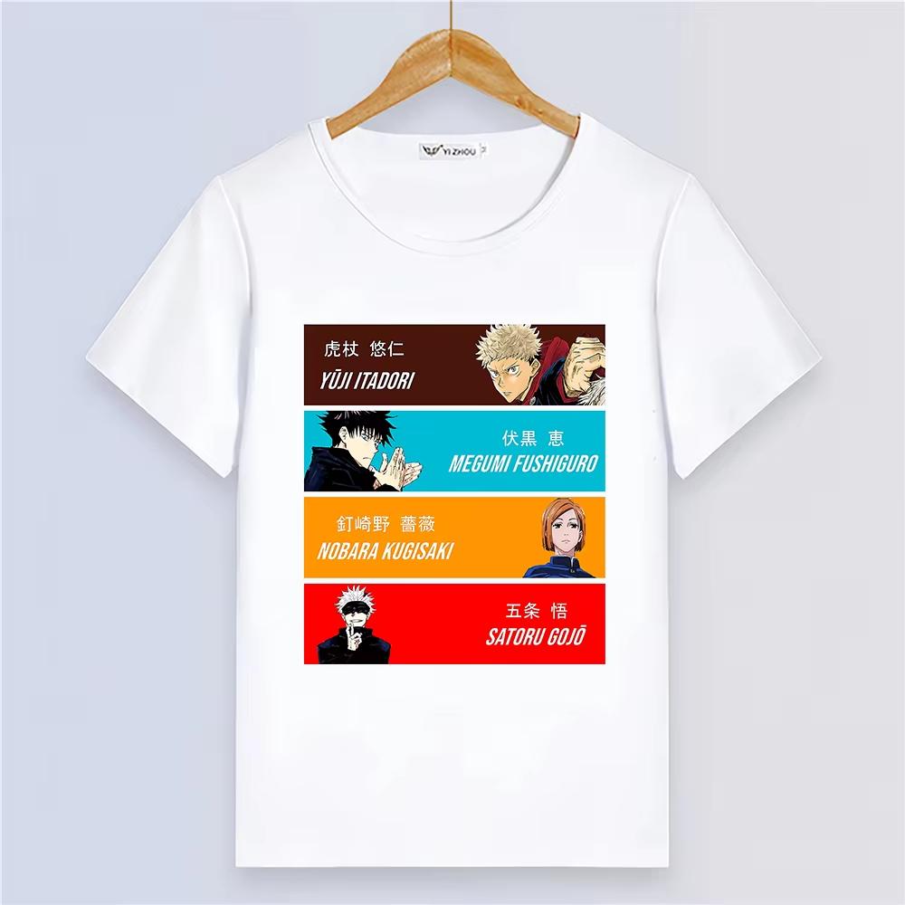 Anime Jujutsu Kaisen Fashion Short Sleeve Womens Summer Top Digital Print Couple Cartoon T Shirt Harajuku Style Clothes Women And Men T-Shirt