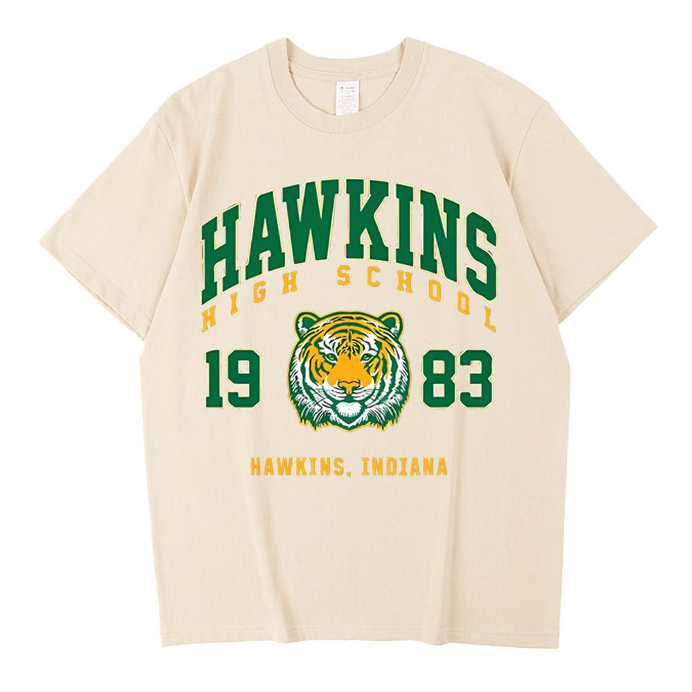 High Quality Cotton Hawkins High School 1983 Print TShirt Men Women Harajuku T Shirts Fashion Streetwear Casual Crewneck Tshirt M