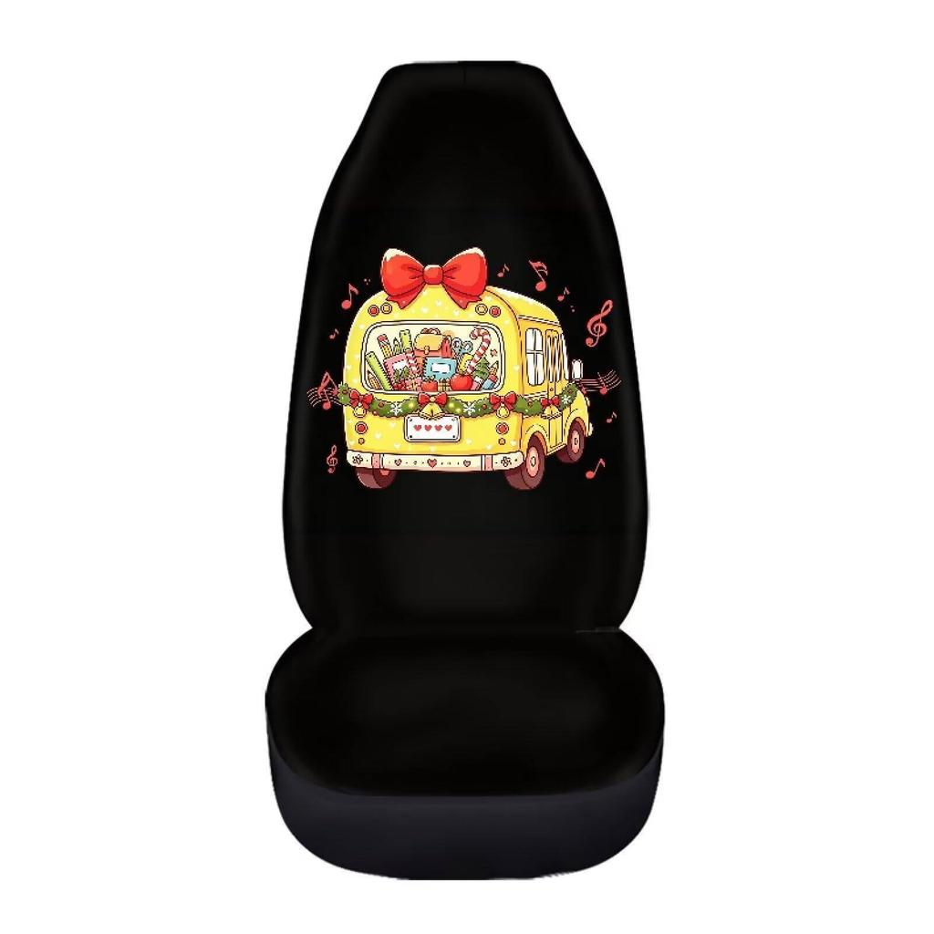 Car Seat Cover Four Seasons Universal Halloween Skull Print Decoration Car Seat Cover Front Row