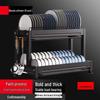 Black Double-Layer Aluminum Dish Drying Rack