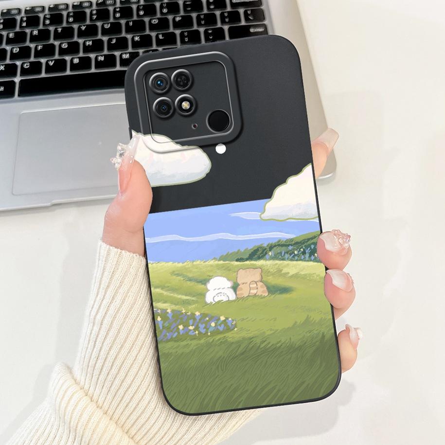 For Xiaomi Redmi 10C Case Cute Panda Rabbit Cartoon Matte Back Cover For Xiaomi Redmi 10 Power Shockproof Bumper Redmi10C Fundas