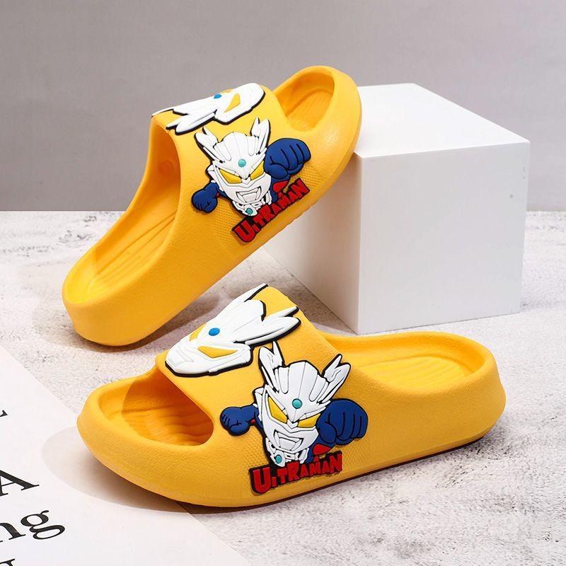 Classic And White Bold Color Eva Slippers For Boys With Cartoon Design Perfect For Summer Fun